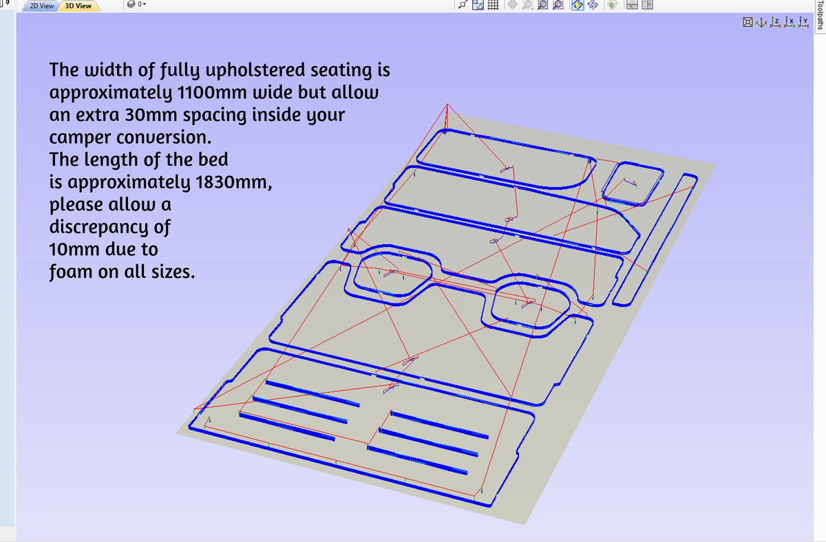 Double travelling seat bed base frame with mattress platform and fold-out supports