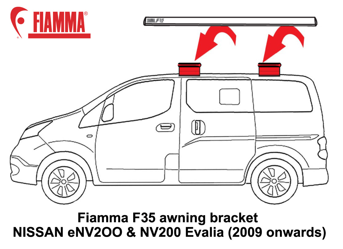 Fiamma F35 awning bracket NISSAN eNV2OO & NV200 Evalia Tekna Acenta (2009 onwards) - cccampers.myshopify.com