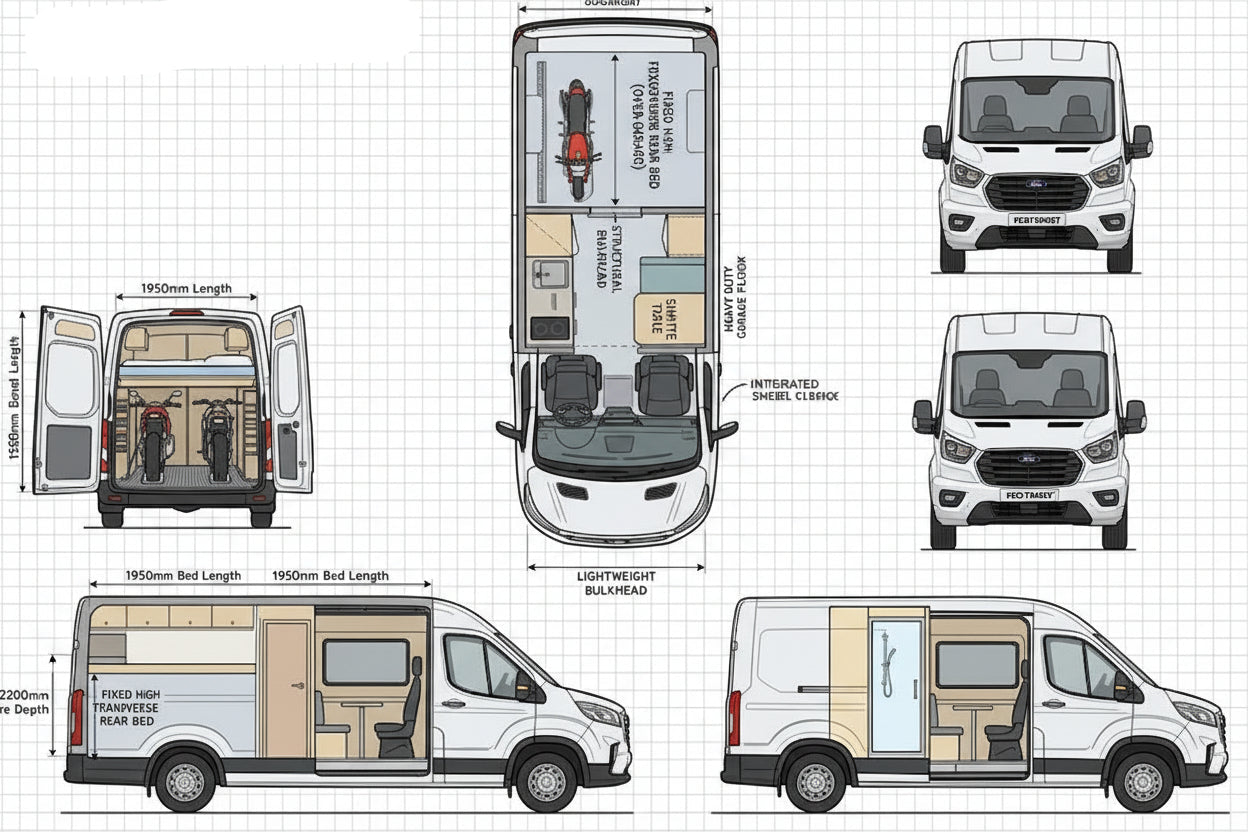 Nissan Interstar RaceVan Conversion | Garage, Fixed Bed, Toilet Room & Gas Hob | IMI EV Qualified | Built in Worcestershire