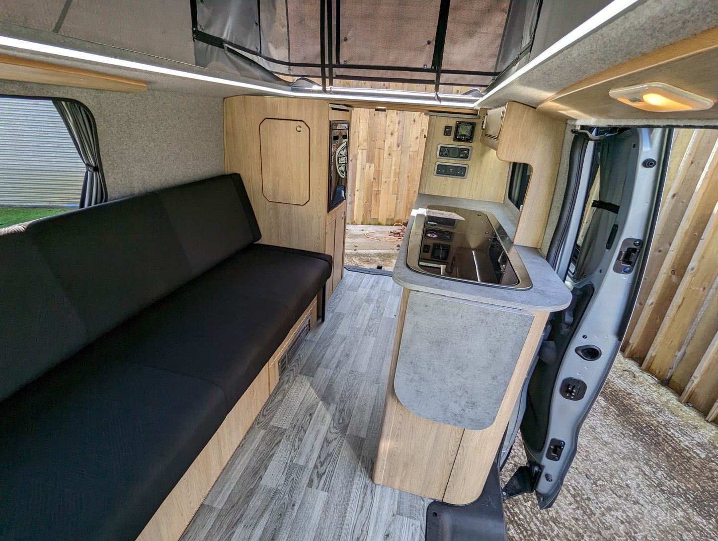 Pre converted Camper/ Van Re-trimming van after installing STARGAZE Pop Up / Elevating Roof - cccampers.myshopify.com