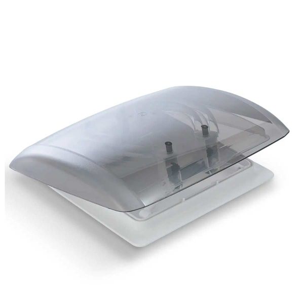 Clear skylight-style roof vent with built-in mounting hardware