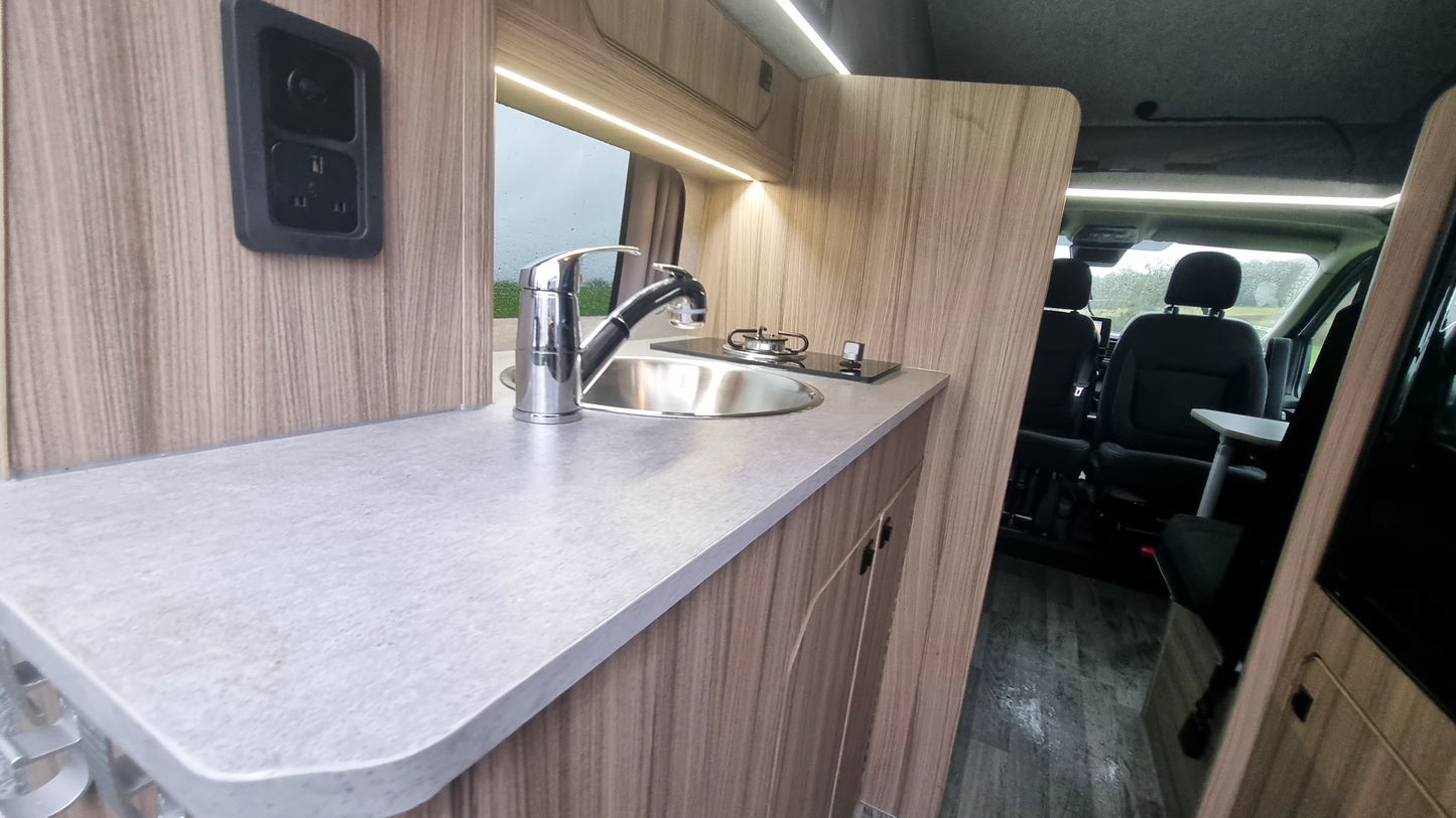 The Flagship Witley Twin-Bed Campervan Conversion with Toilet for Renault Trafic : Available with 4, 5, or 6 Travelling Seats