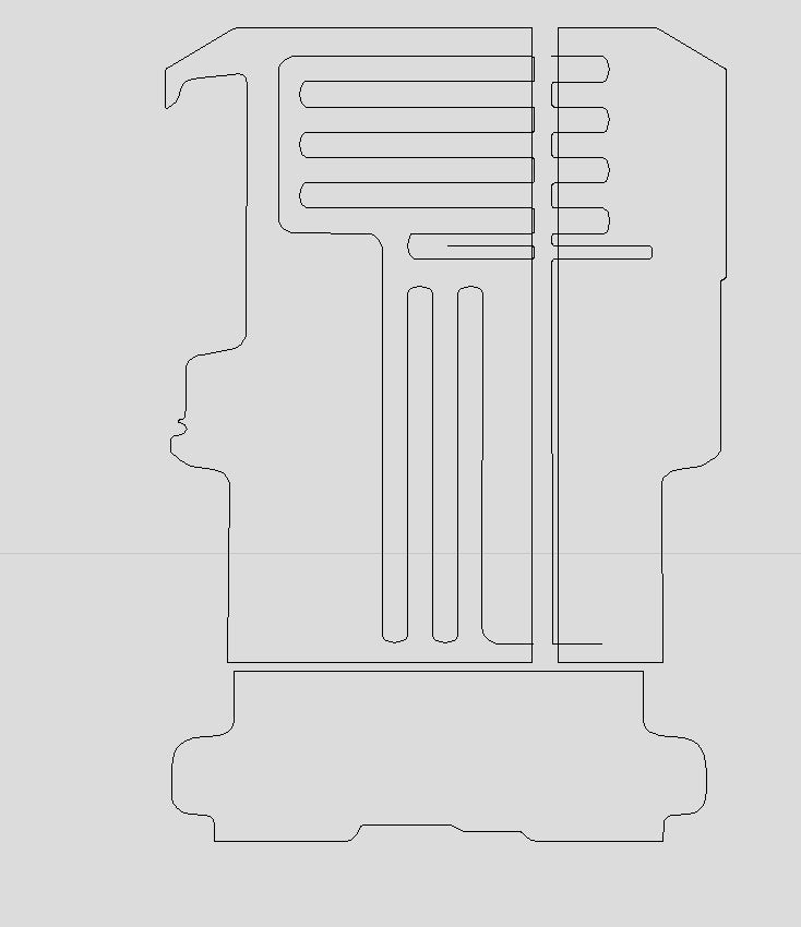 Floor fitting template outline with multiple cut guides