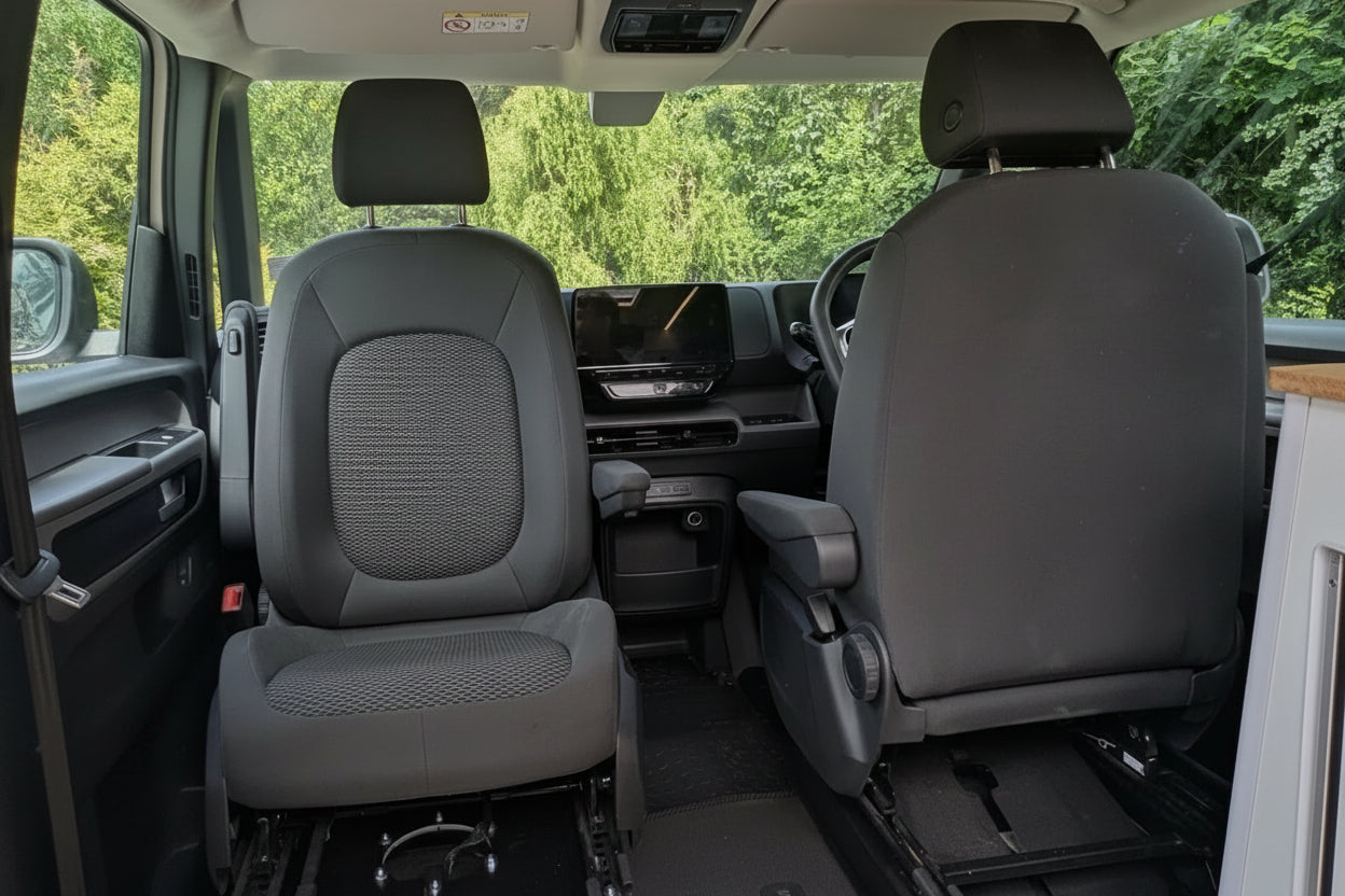 VW ID Buzz Single Swivel Seat Fitting & Double Bench Replacement | VW ID Buzz Camper Conversion