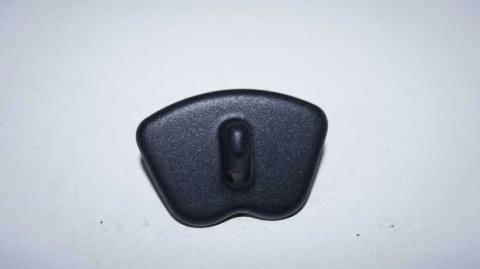 Sliding door button slide lock, dark plastic cover with vertical slot