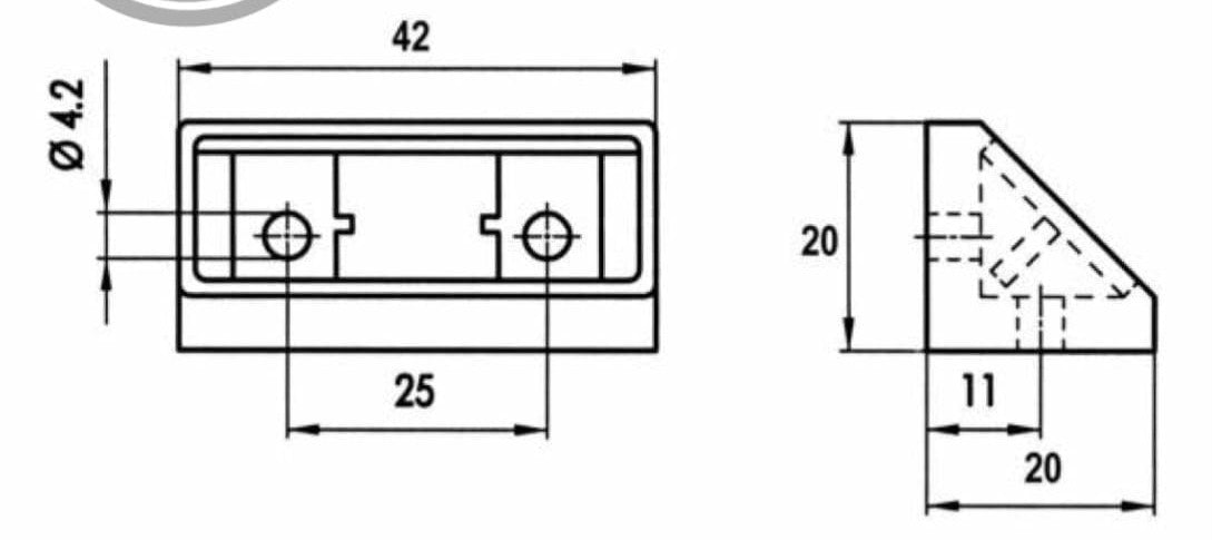 Light Brown Corner Joint with Cover Conectors x 20 pcs - CCCAMPERS