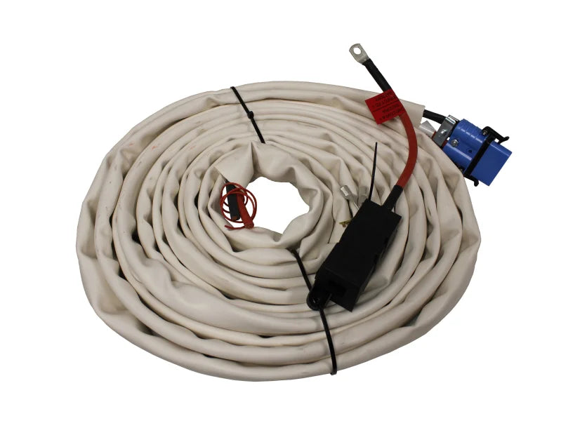 Mestic 12V air conditioner power cable set with coiled hose and blue connectors