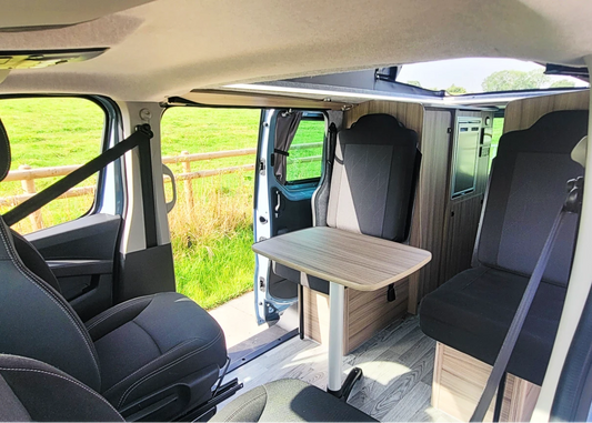 The Flagship Witley Twin-Bed Campervan Conversion with Toilet for Nissan Primastar : Available with 4, 5, or 6 Travelling Seats