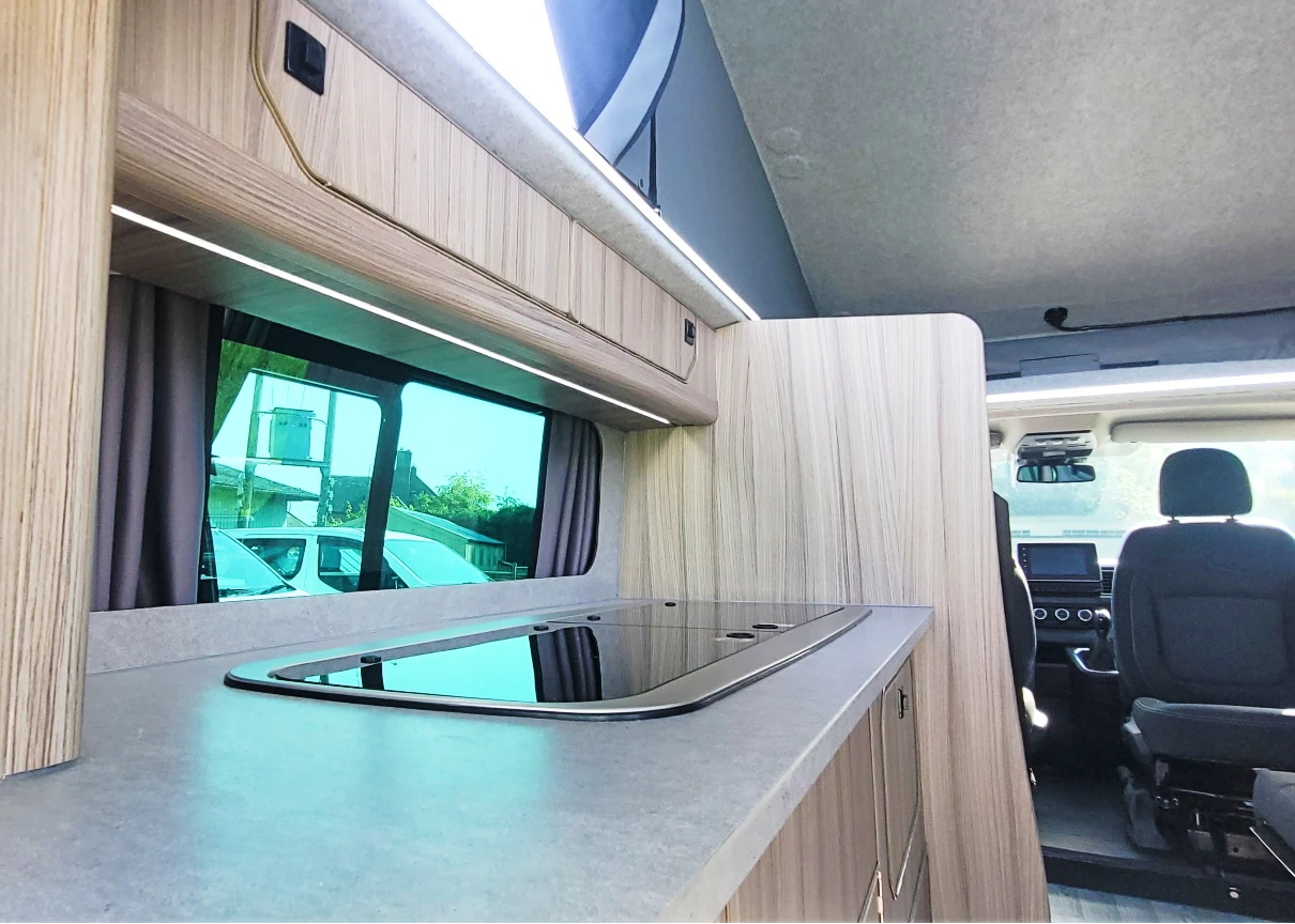The Flagship Witley Twin-Bed Campervan Conversion with Toilet for Nissan Primastar : Available with 4, 5, or 6 Travelling Seats