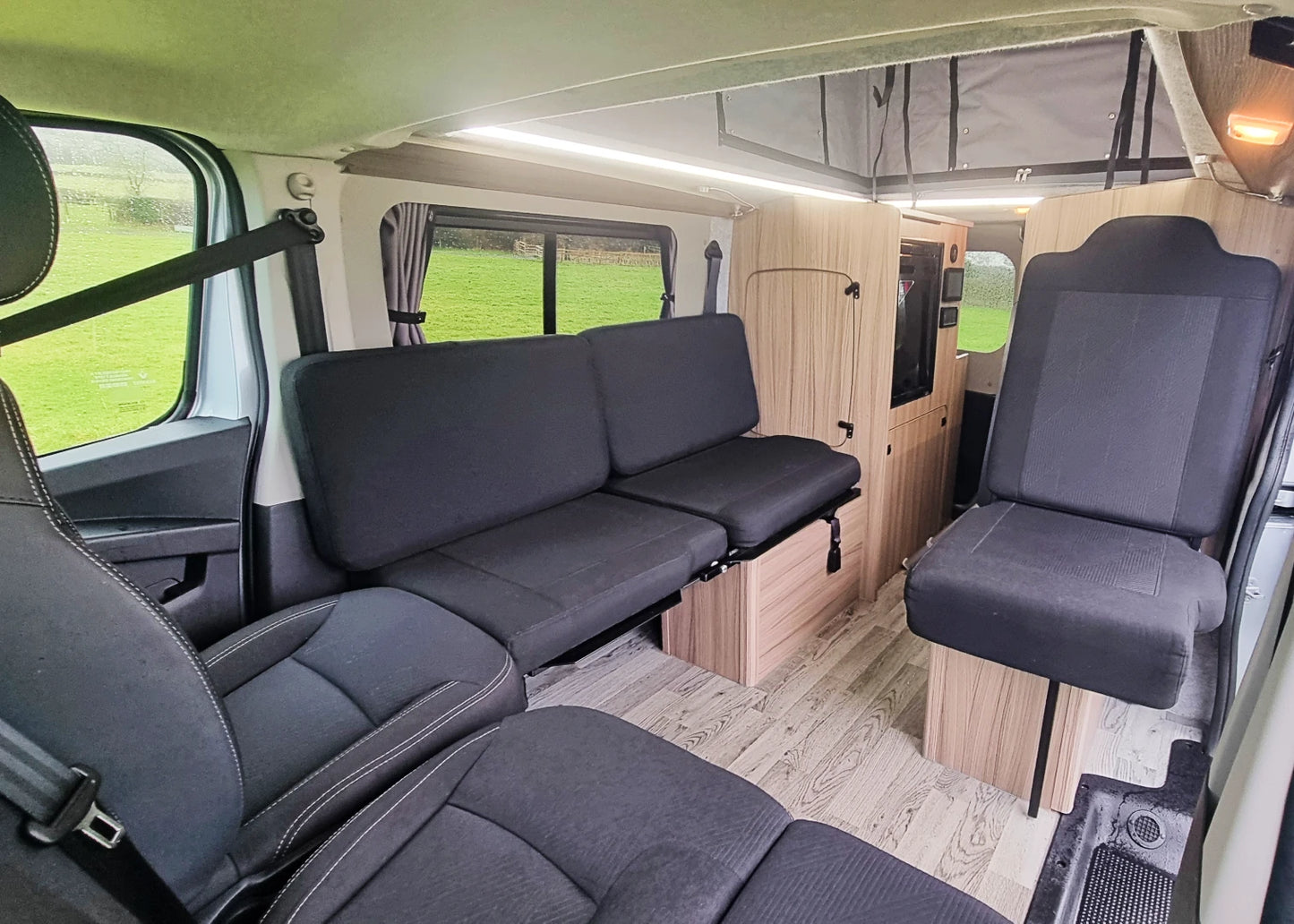 The Flagship Witley Twin-Bed Campervan Conversion with Toilet for Nissan Primastar : Available with 4, 5, or 6 Travelling Seats