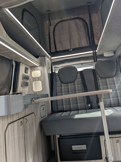 Pre converted Camper/ Van Re-trimming van after installing STARGAZE Pop Up / Elevating Roof - cccampers.myshopify.com