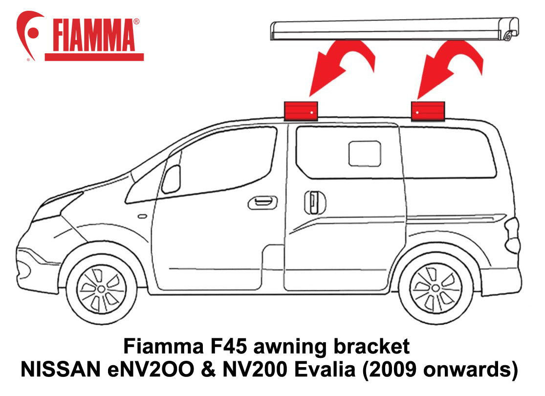 Fiamma F45 awning bracket NISSAN eNV2OO & NV200 Evalia Tekna Acenta (2009 onwards)