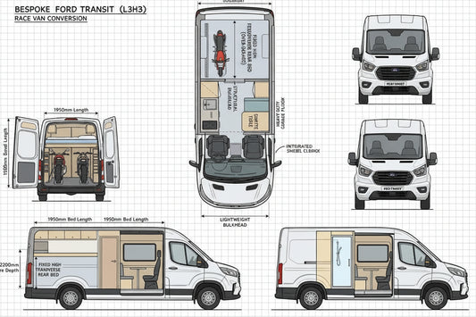 Nissan Interstar RaceVan Conversion | Garage, Fixed Bed, Toilet Room & Gas Hob | IMI EV Qualified | Built in Worcestershire