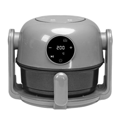 PLS 2-in-1 Digital Air Fryer and Hob in Sleek Slate Grey – 800W low wattage campervan cooker with 180° reversible flip design, campsite hook-up safe. in air fryer cooking mode
