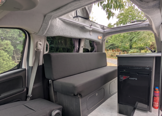 Citroën Berlingo Micro Camper Conversion – Panel Van, MPV & Ex-Disability | Side Pull-Out Bed, 50L Fridge