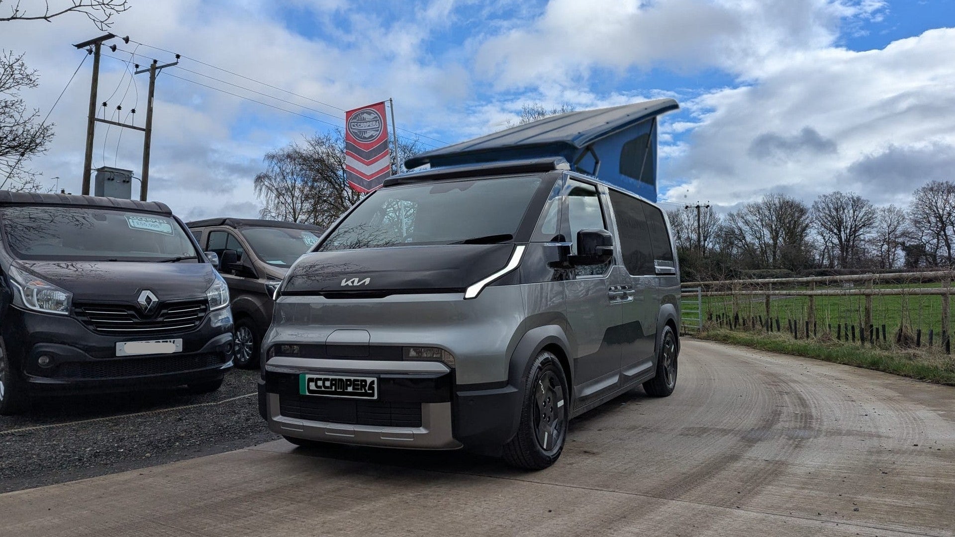 CCCAMPERS Witley electric campervan concept on Kia PV5 chassis. All-electric V2L technology with zero-emission bespoke conversion.