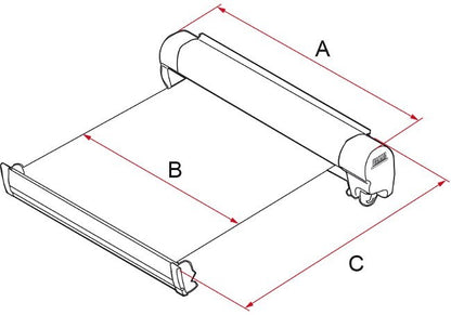 Fiamma F45S wall-mounted box awning canvas dimentions, professionally fitted by CCCampers