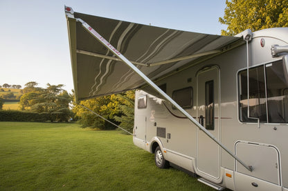 Fiamma F45S wall-mounted box awning leg mounts, professionally fitted by CCCampers