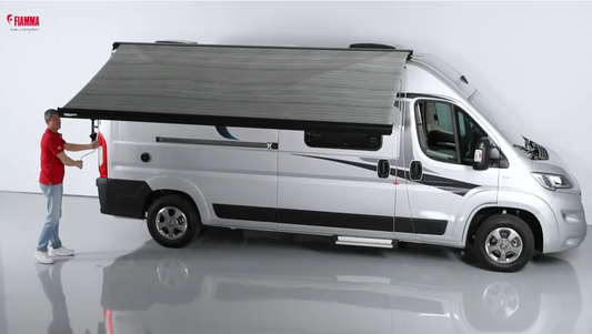 Fiat Ducato Relay Boxer Fiamma F80s Wind-Out Awning – Fully Fitted with Optional Remote-Controlled LED Light (Copy)