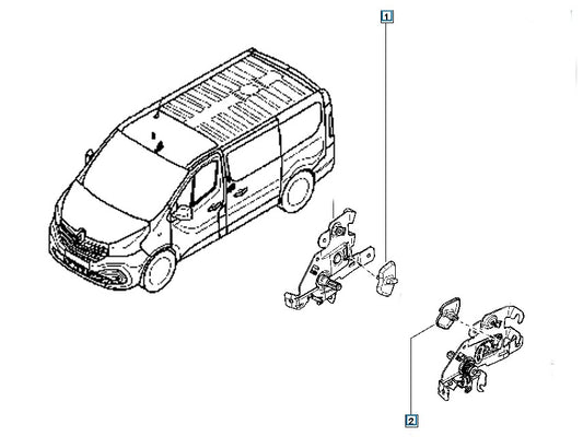Genuine Renault Trafic sliding door Button slide lock also fits Vivaro, NV300, Primastar & Talento 511R-C >PA6-6F30<