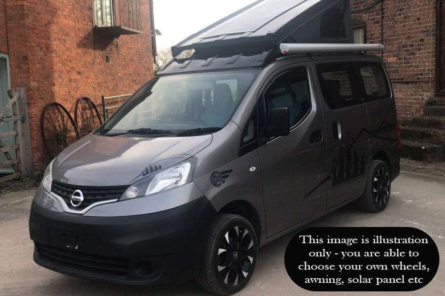 Available October 2023... 2018 Grey Nissan NV200 Clee Camper Car Petrol Automatic with only 37,000 miles - cccampers.myshopify.com