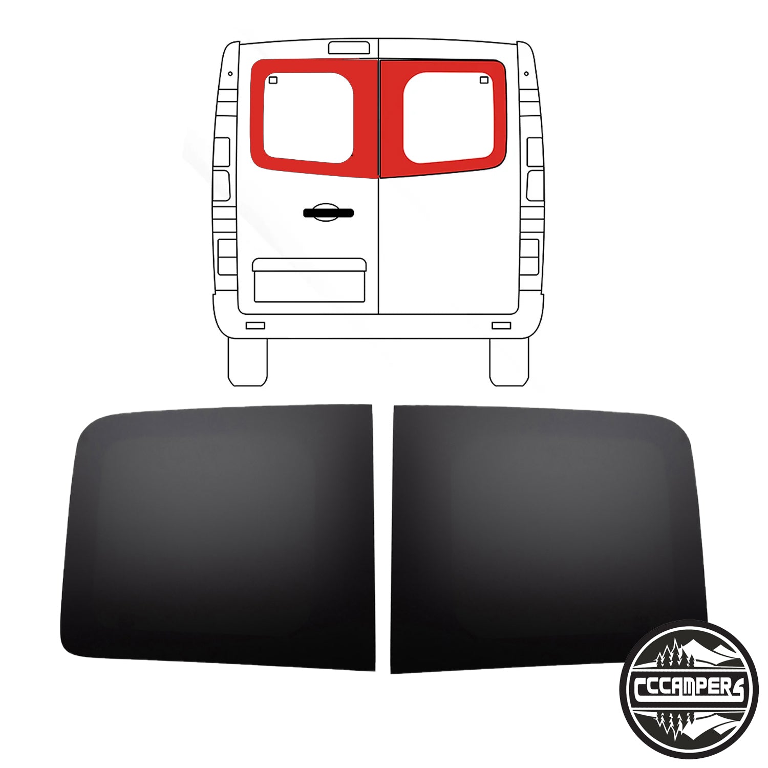 New Shape Renault Trafic, Nissan NV300, Fiat Talento or (Vauxhall Vivaro 2014 - 2018 X82) Glass Window Fully fitted - cccampers.myshopify.com