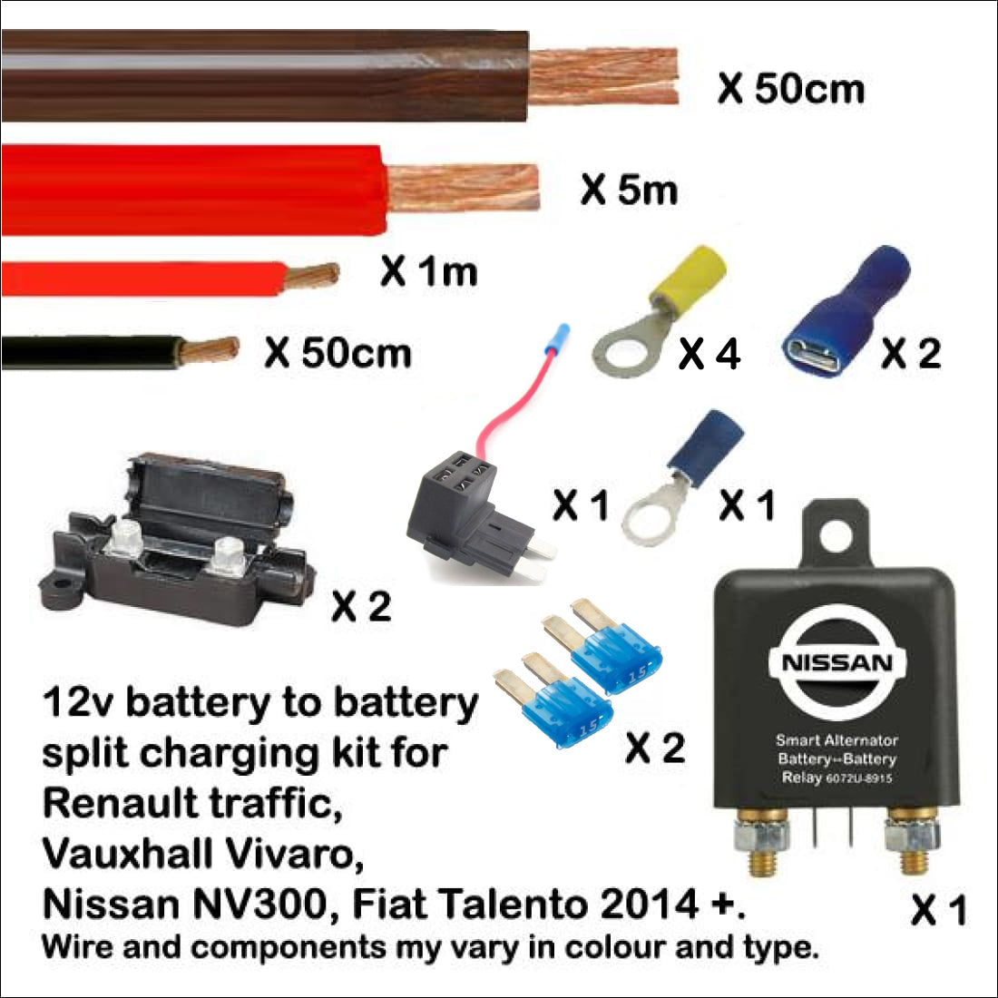 Renault Trafic or Vauxhall Vivaro Battery to Battery Split Charger Charging Energy Combiner Kit - cccampers.myshopify.com